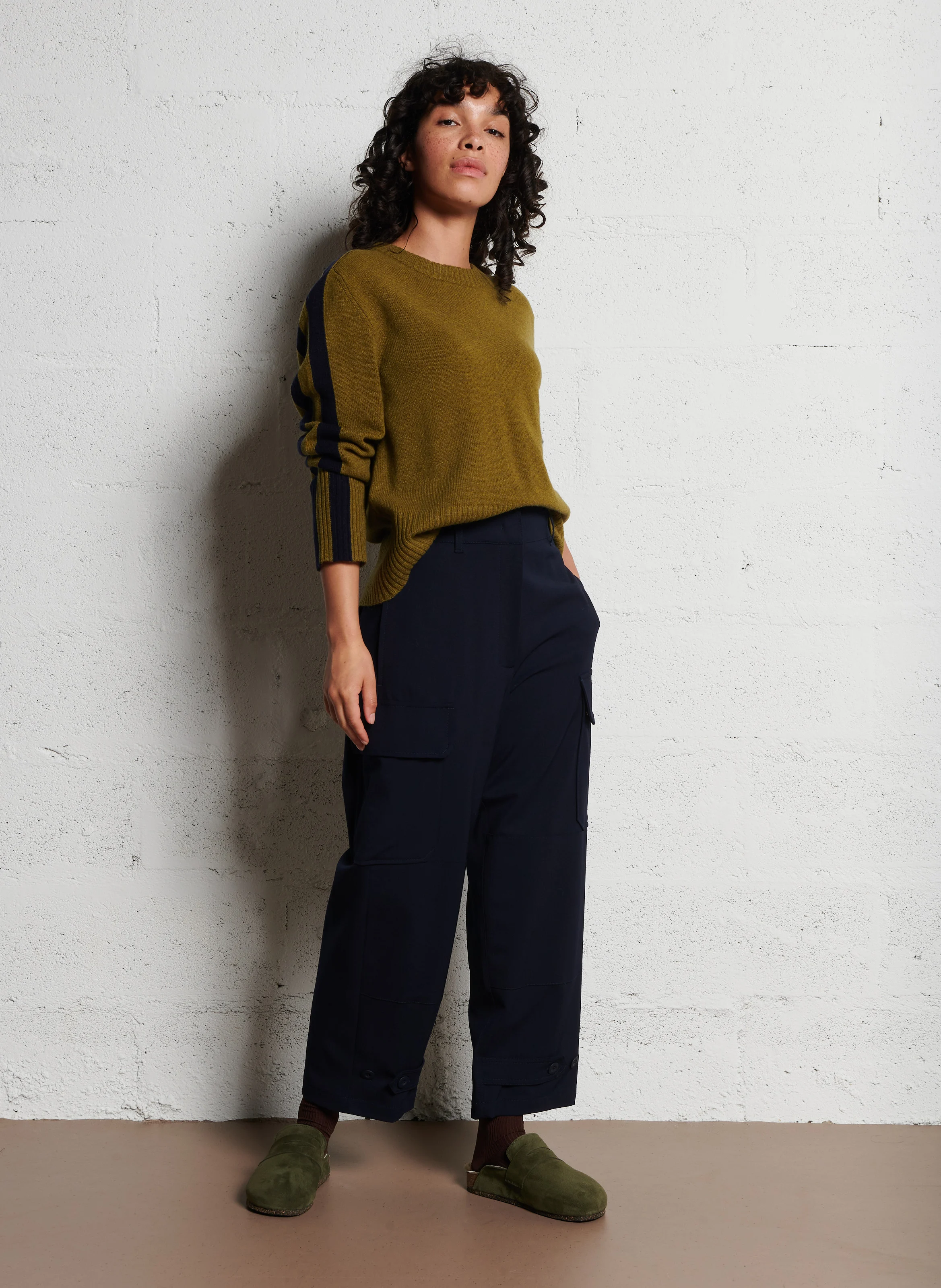 LOOK - Pull col rond en laine | Vert