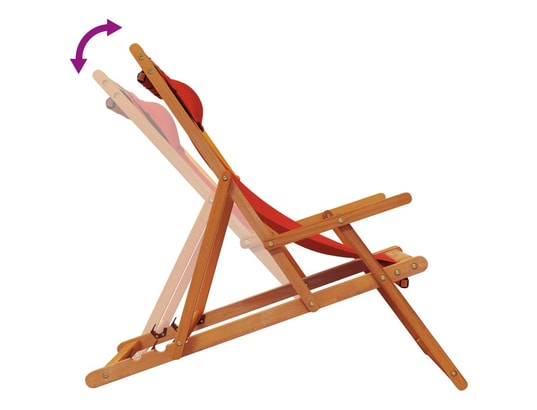 VIDAXL - Chilienne Chaises de plage pliables lot de 2 rouge tissu