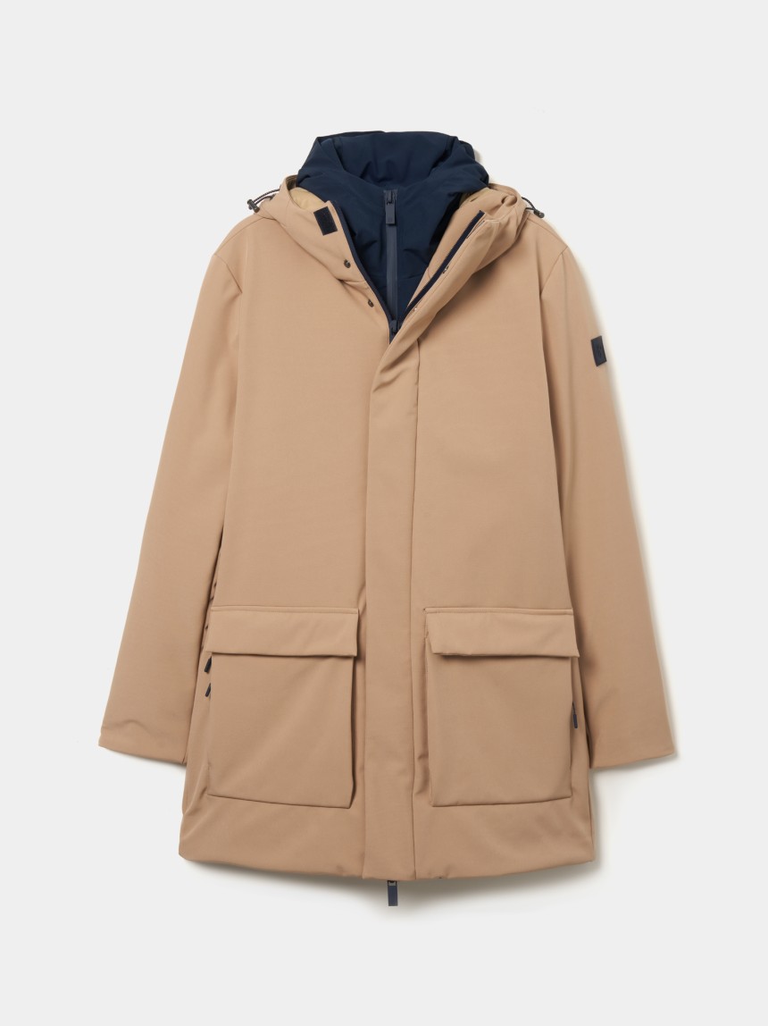 Parka com capuz e encaixe interior amovível