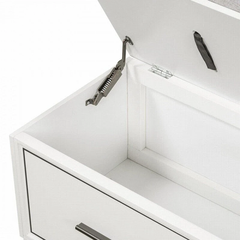 Shoe Bench with Removable Cushion and Hidden Storage for Entryway and Living Room Organization
