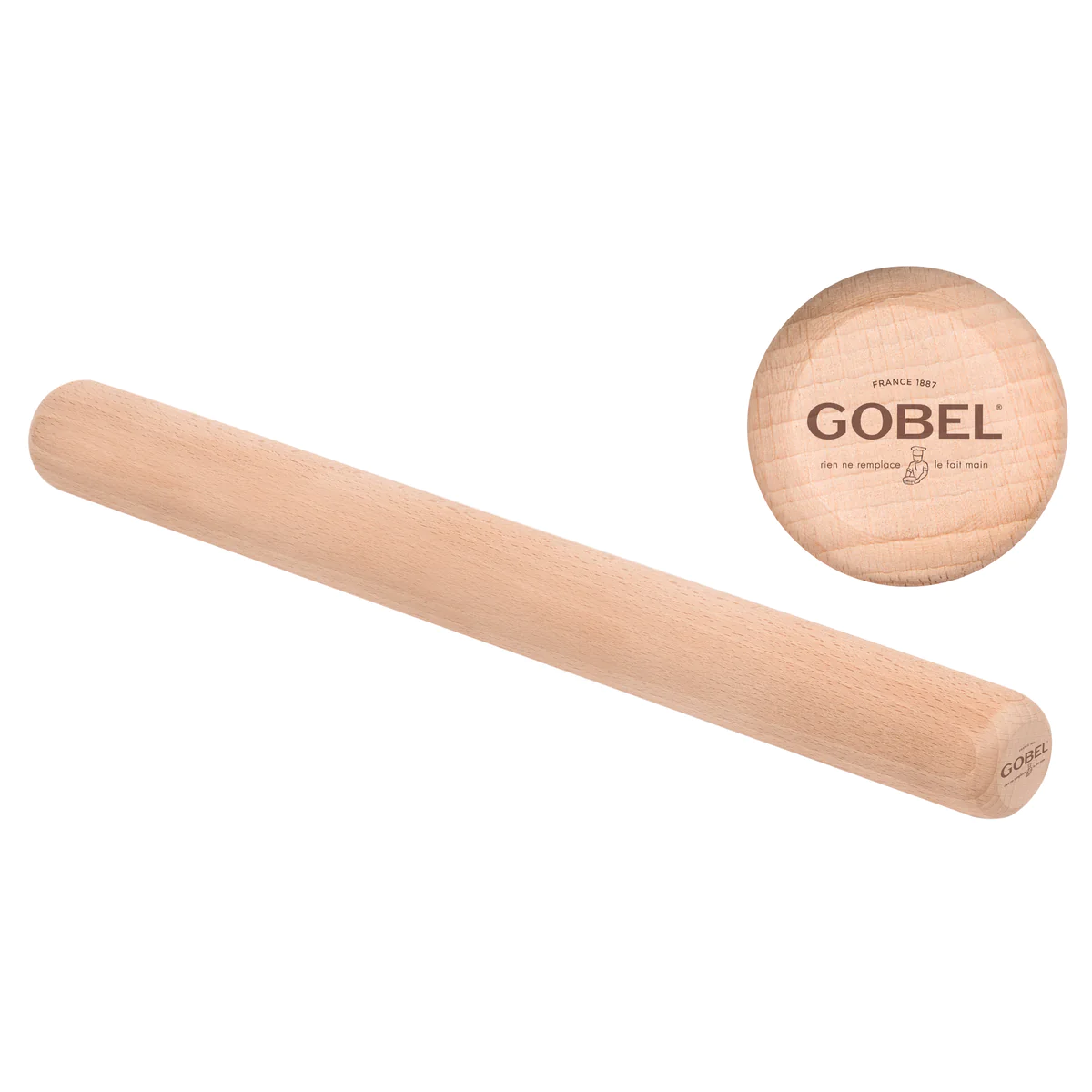 Rouleau à pâtisserie - Bois hêtre - 45 cm - fourreau Gobel Gobel