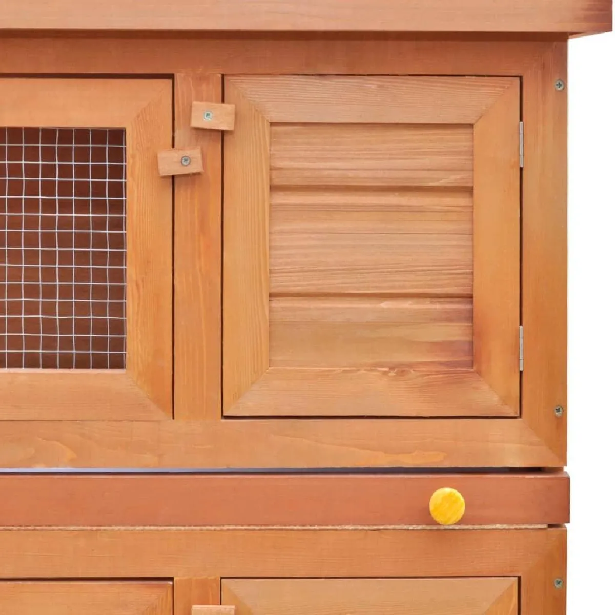Helloshop26 Clapier d'Extérieur 4 Portes - 90x45x89 cm