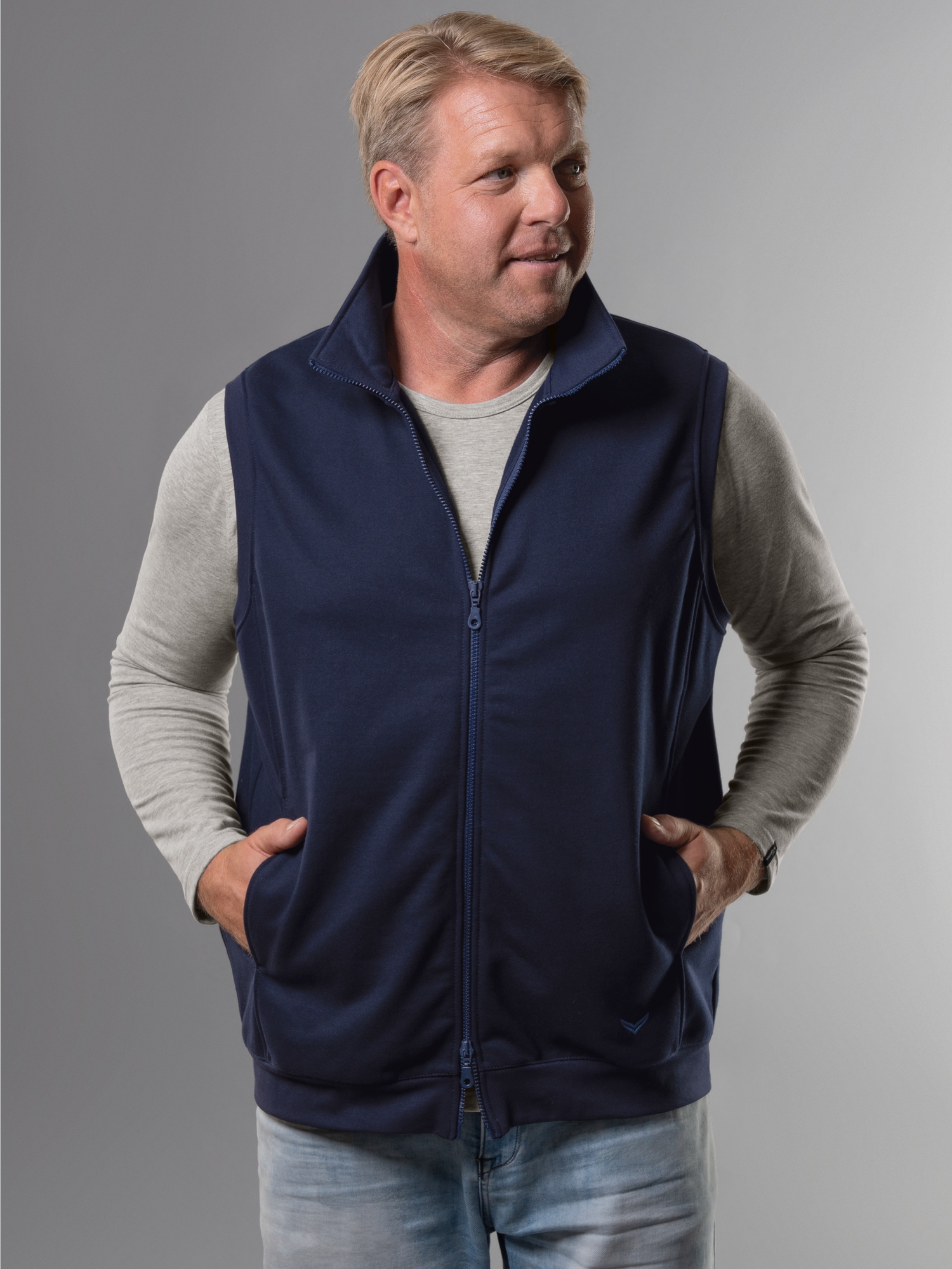 Weste aus bequemem Sweat-Material Navy