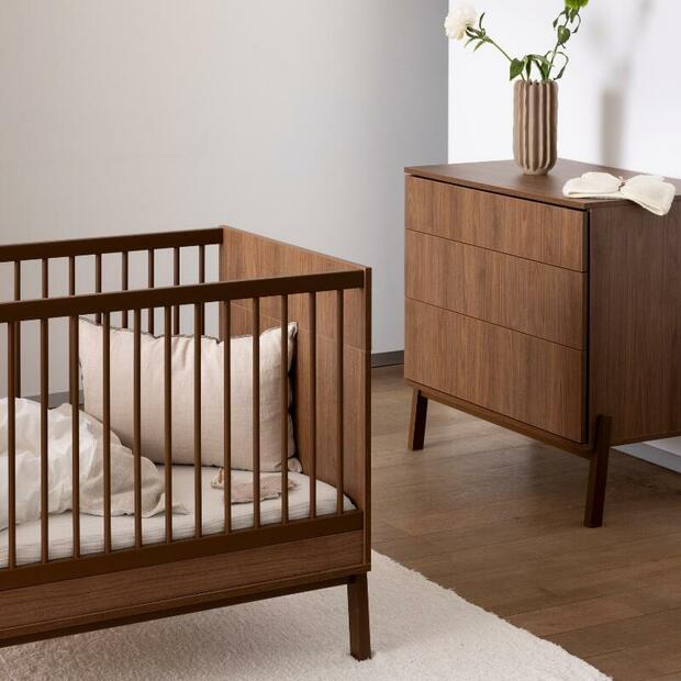 Chambre DUO Lit 70x140 + Commode ASHI Châtaignier - QUAX