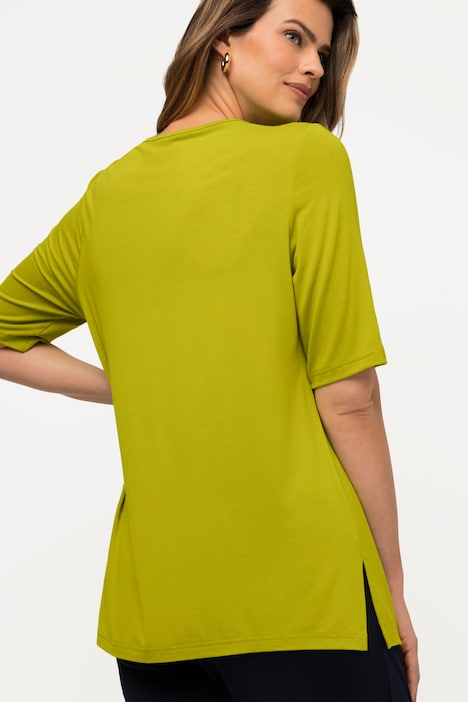 T-Shirt, vorne doppellagig, V-Ausschnitt, Halbarm