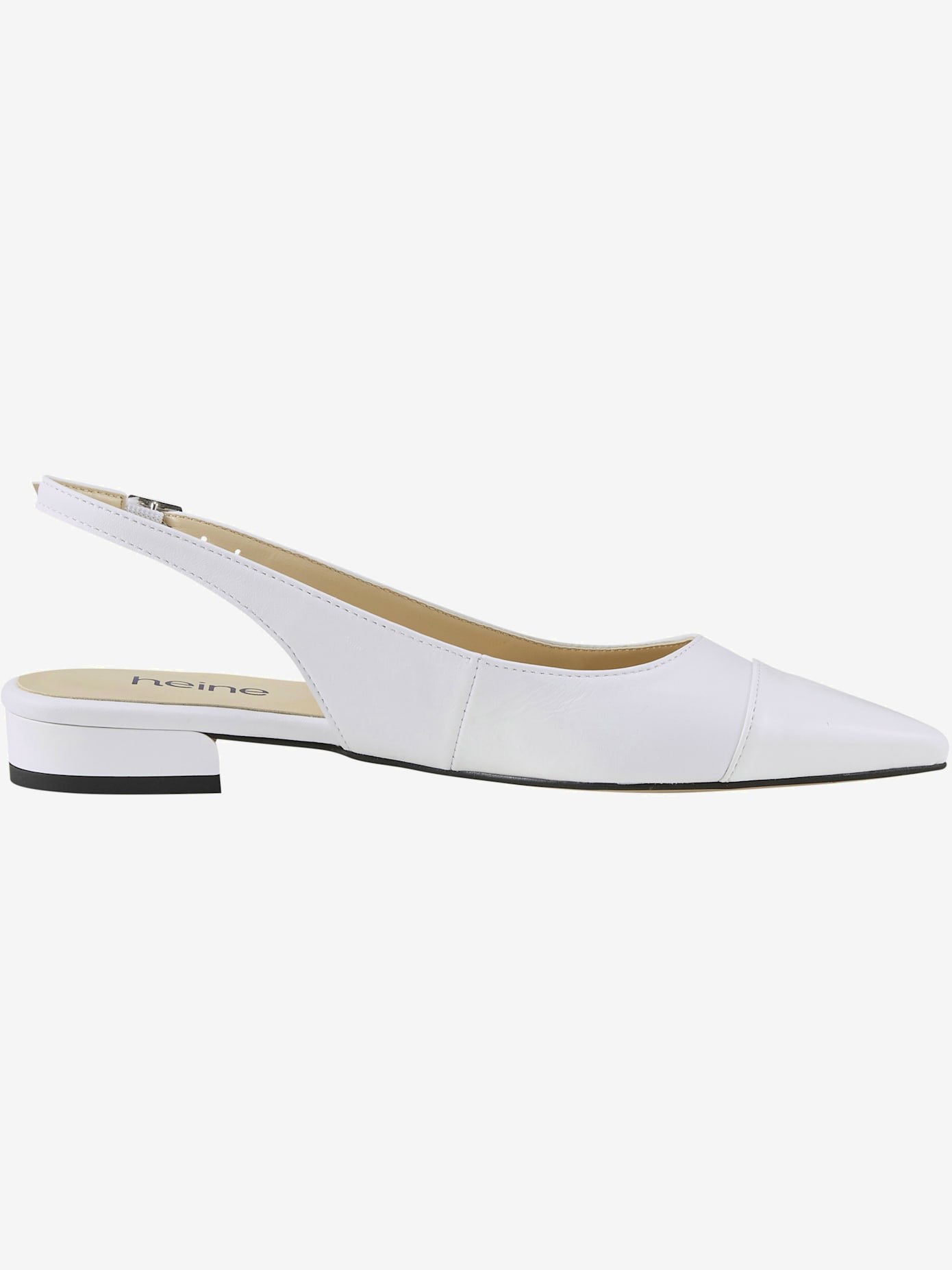 Ballerines ouvertes à l'arrière en cuir nappa de mouton