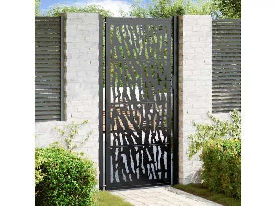Portail de jardin noir 105x205 cm acier conception de tracés