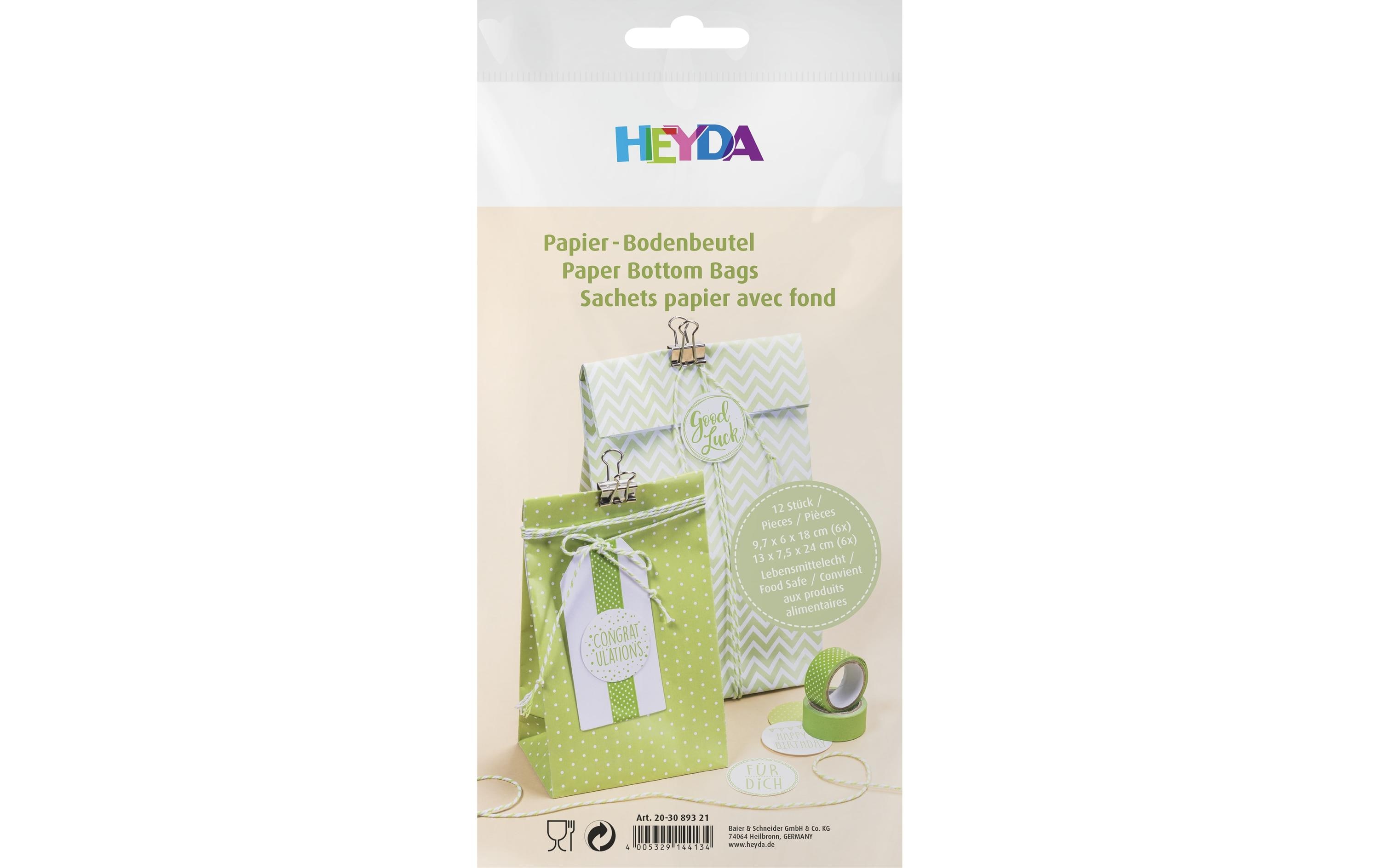 Geschenktüte 12 Stück GrünPapierbeutel Set