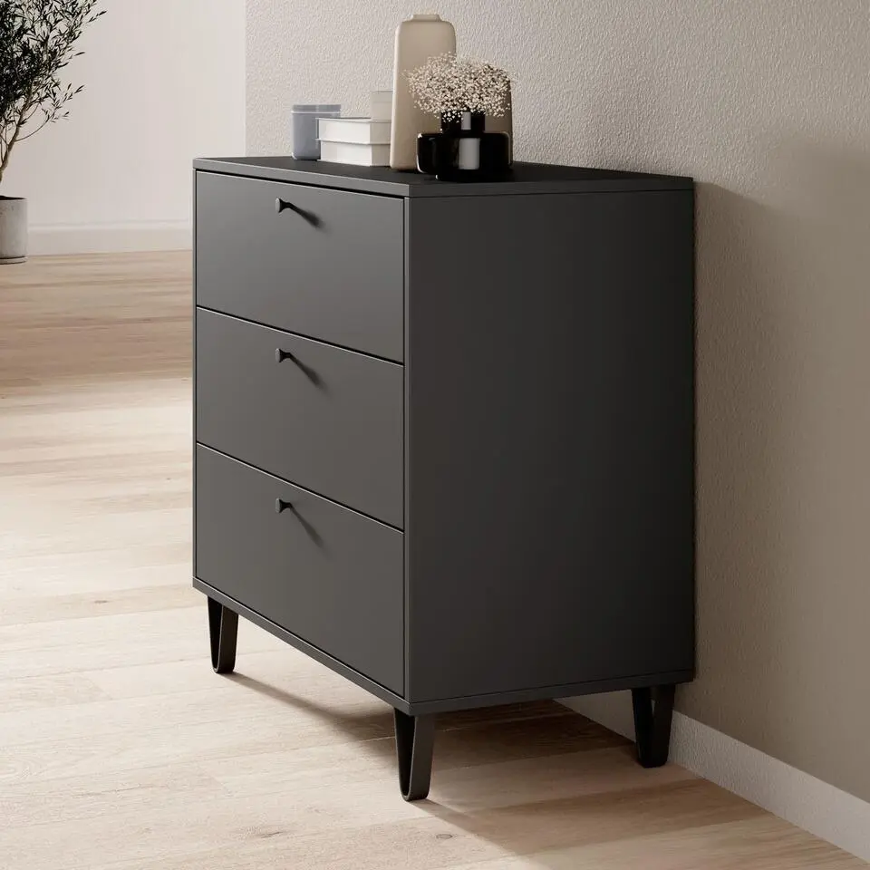 Meubella - Ladekast Apula - Antraciet - 84 cm