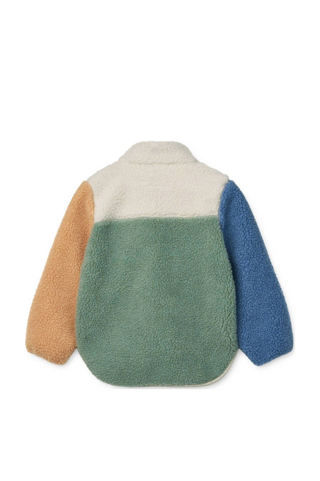 Liewood teddy tussenjas Nolan ecru/groen/blauw