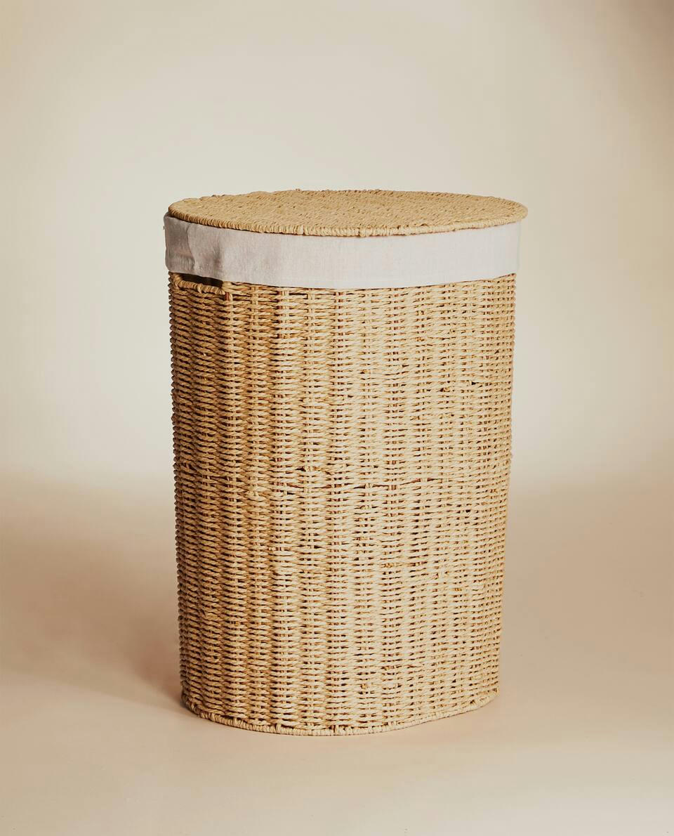 CESTO DE ROUPA FORRADO COM TECIDO