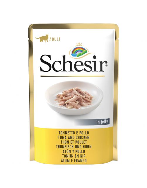Schesir Cat Maaltijdzakjes Adult In Gelei 85 g - Kattenvoer