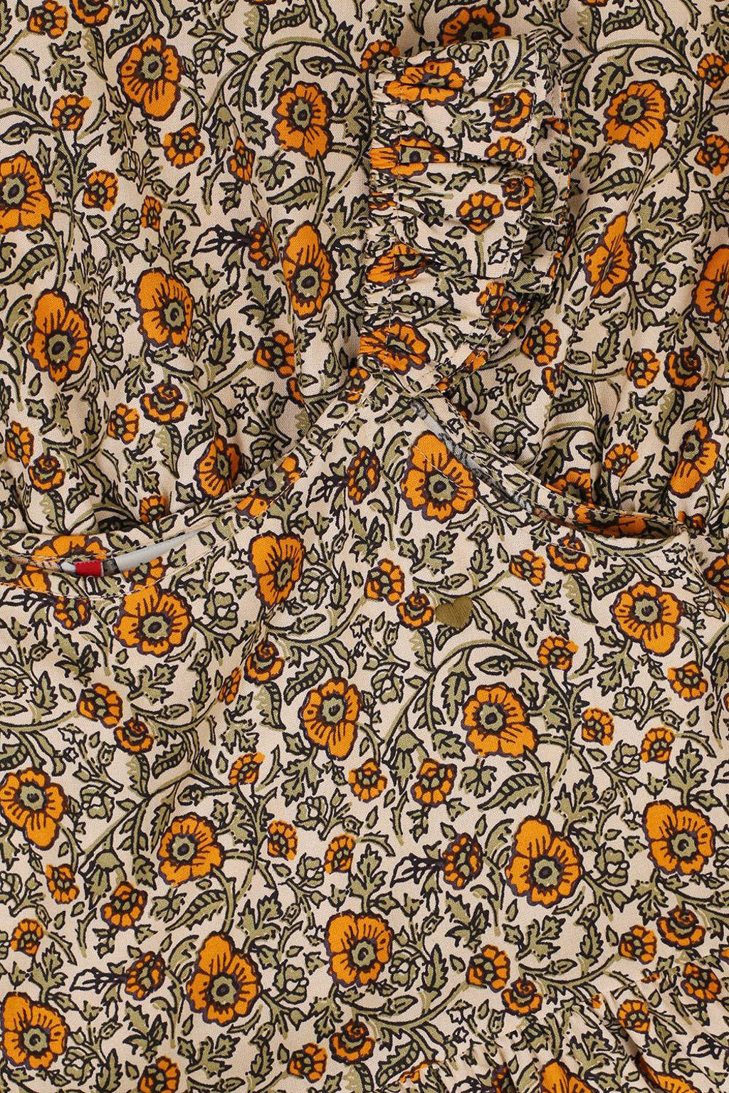 LOOXS gebloemde jurk bruin/oranje