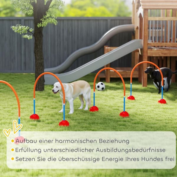 Agility Set Dogs 5-delers utfyllbart agilityutstyr for hundetrening hekkesett med justerbare agilitydører bære bag treningstilbehør koordinasjonstreni