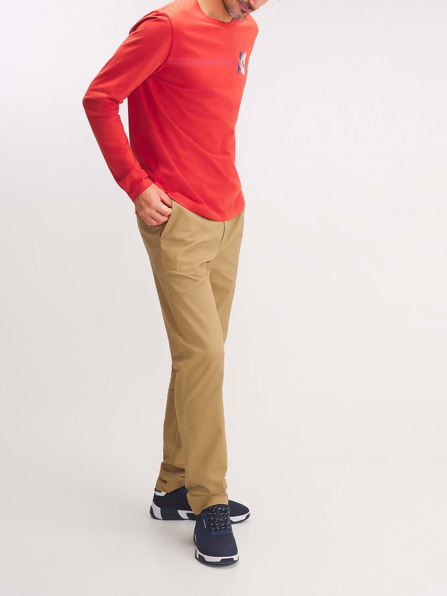 Tee Shirt Homme Manches Longues Rouge