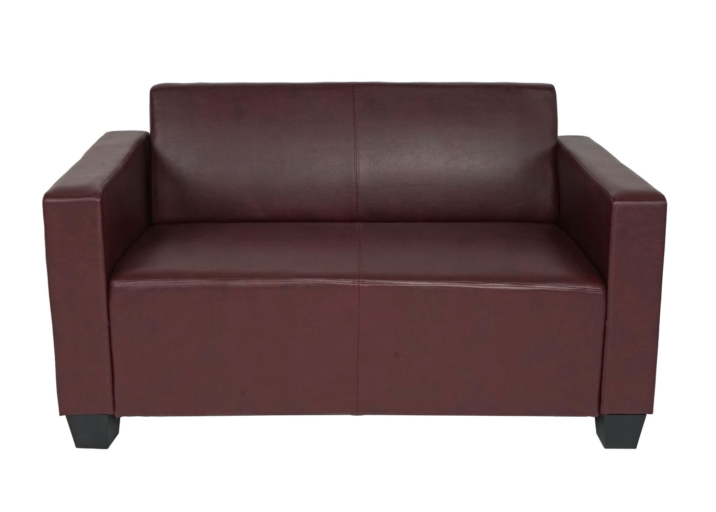 2er Sofa Couch Moncalieri Loungesofa Kunstleder ~ rot-braun