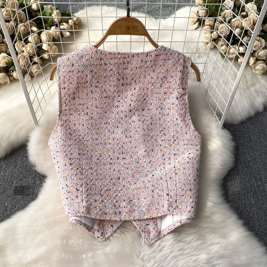 Yearnin - V-hals tweed vest