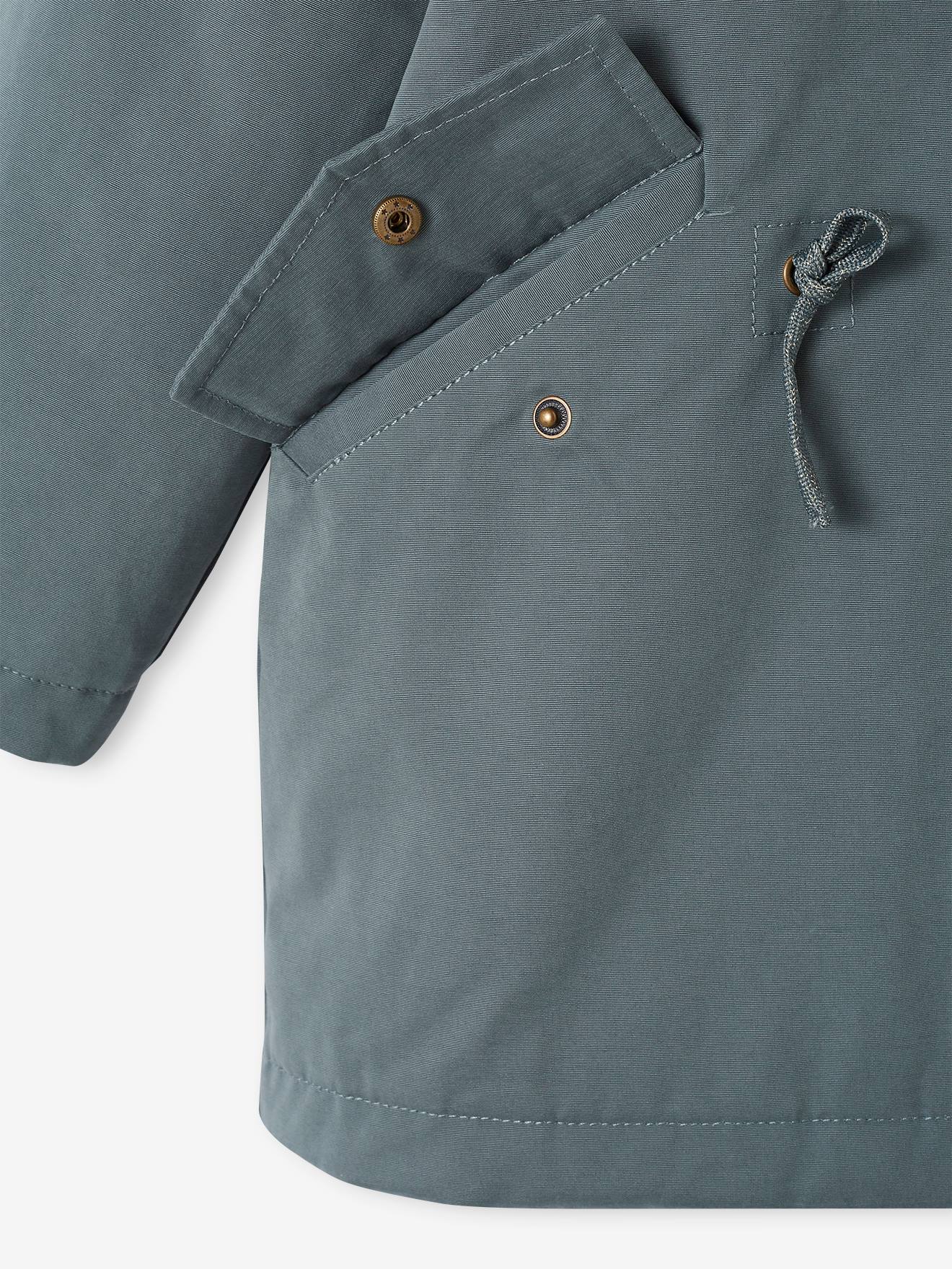 Parka verde com capuz para meninas, jaqueta acolchoada brilhante e forro de sherpa 3 em 1