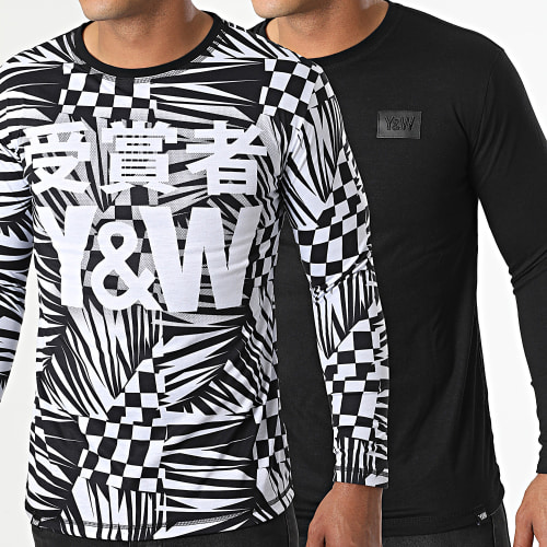 Tee Shirt Manches Longues Echec Et Mat Noir Blanc Réversible