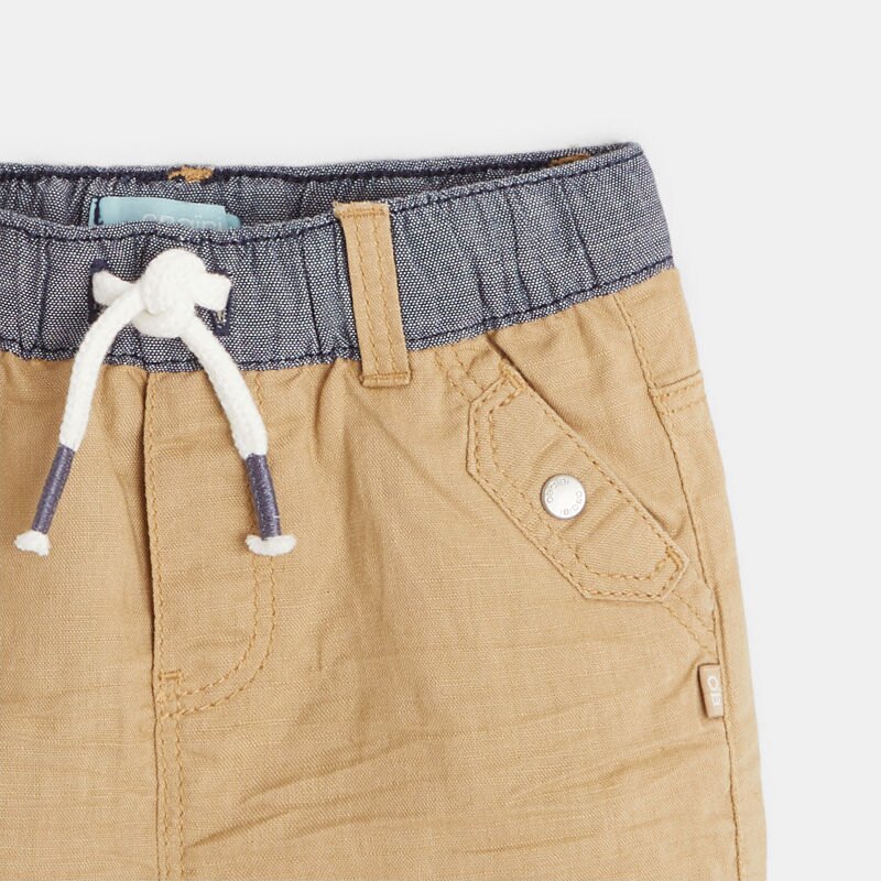Short en lin et coton beige bébé garçon Beige