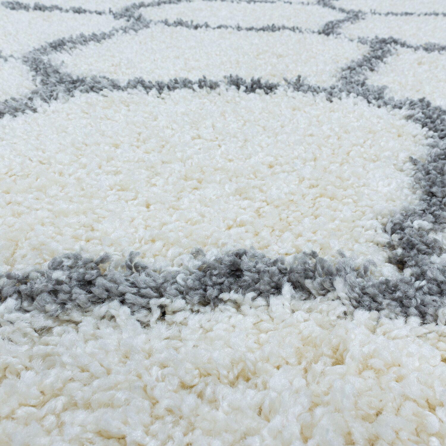 Stilvoller Runde Designer Hochflor Teppich | Skandinavisches Flair