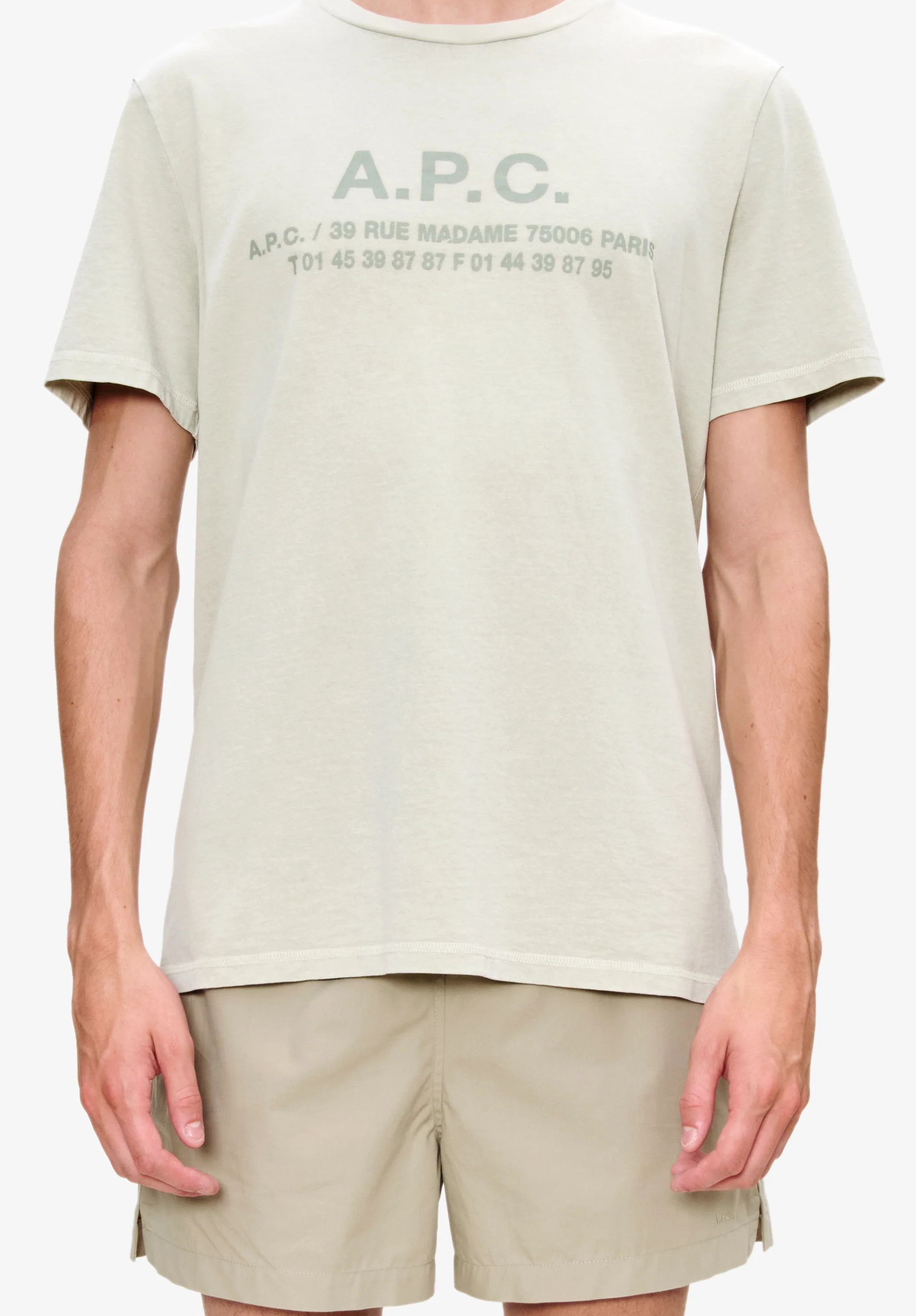 t-shirt manches courtes adresse - Vert pale