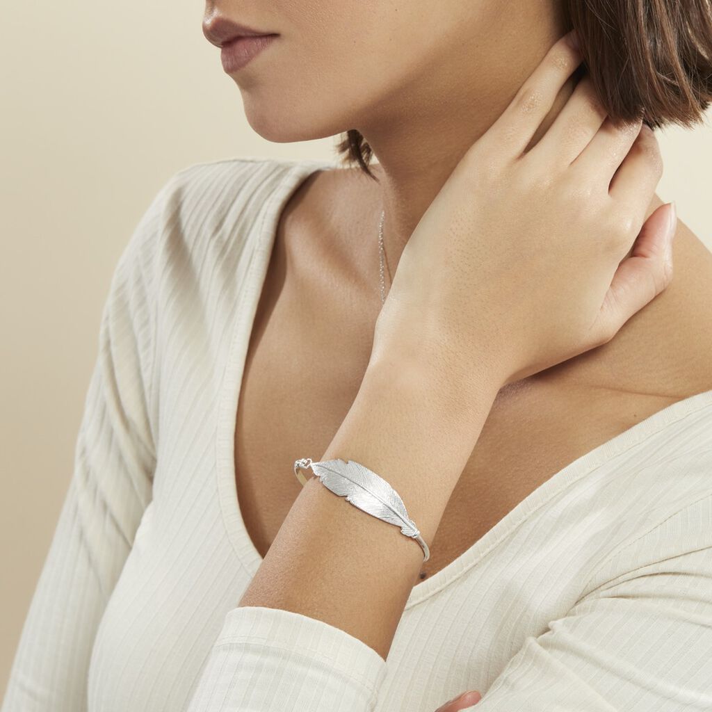 Bracelet Jonc Euriell Argent Blanc