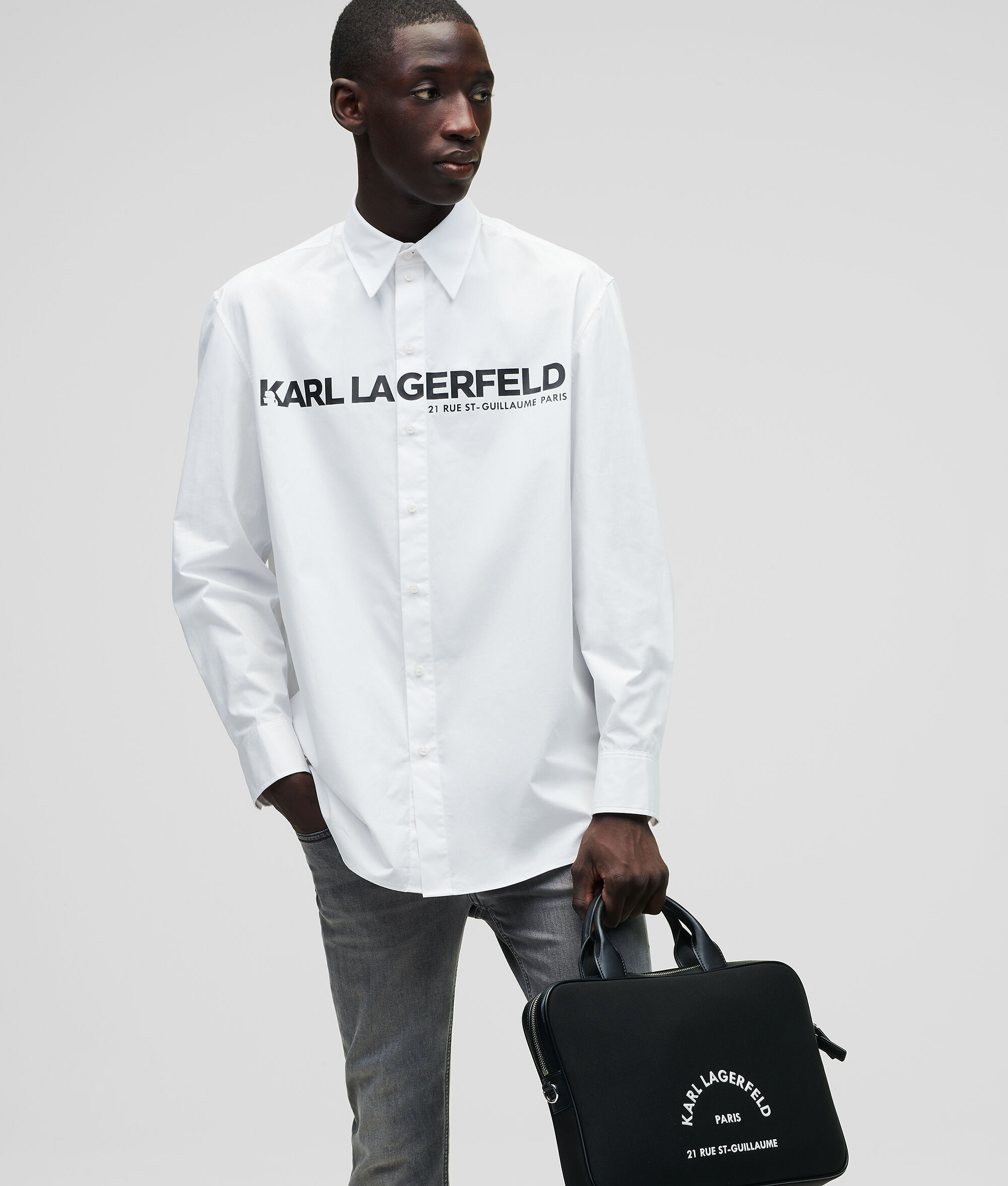 CHEMISE EN POPELINE À LOGO KARL