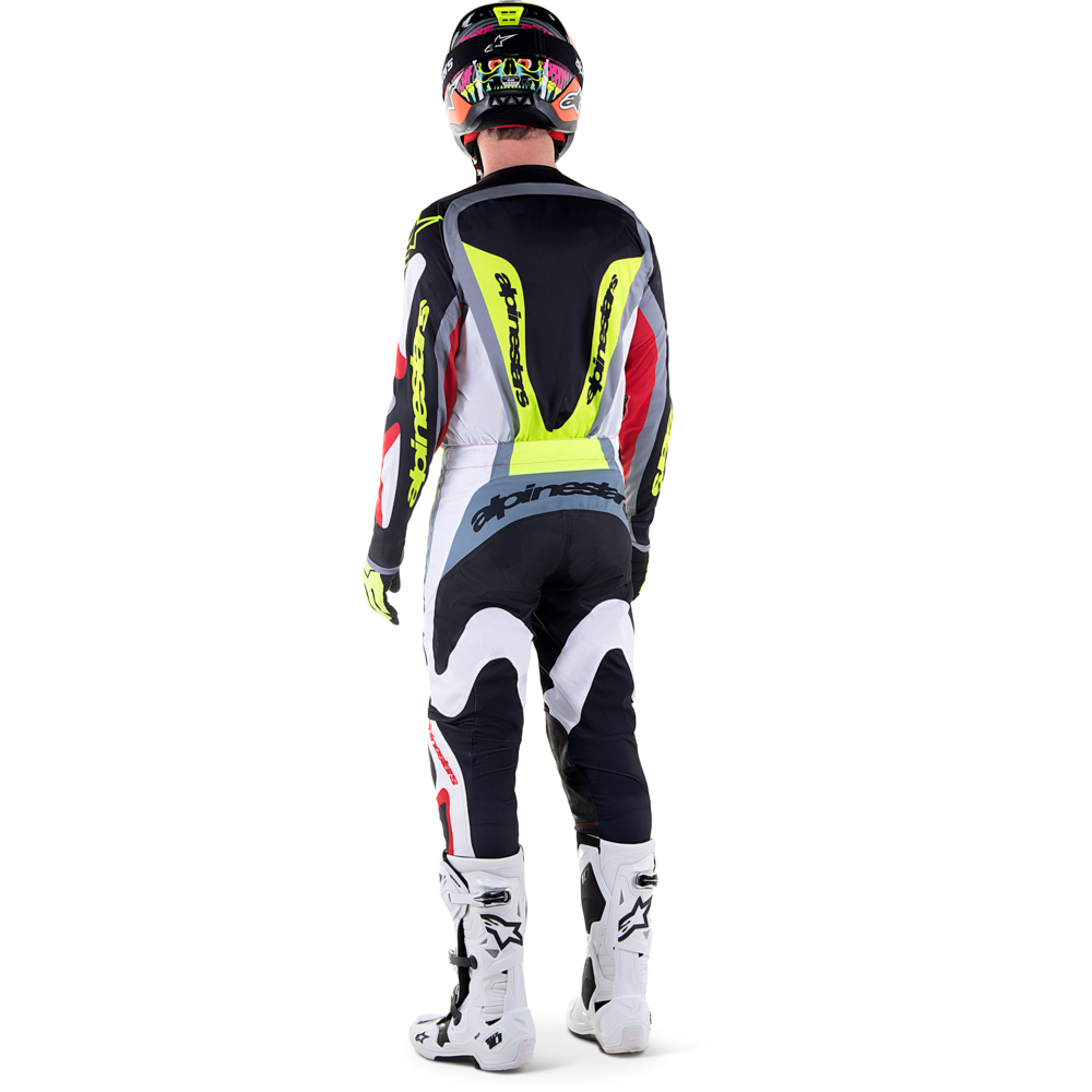Alpinestars - Pantalon Fluid Agent Rouge / Jaune fluo / Noir / Blanc