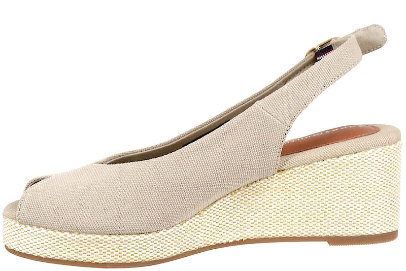 TOMMY HILFIGER - FLAG MID WEDGE ESPAD SLINGBACK BEIGE