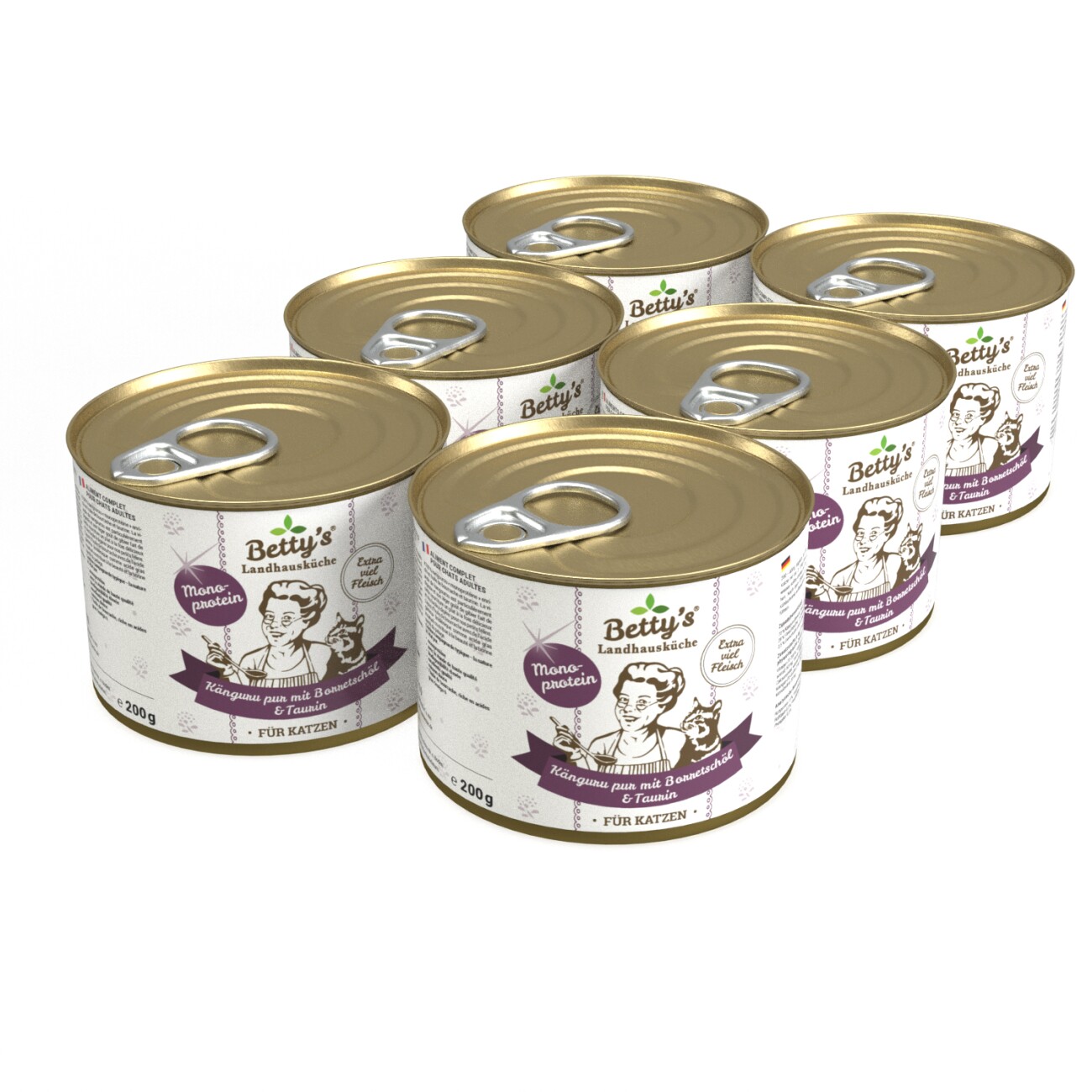 Betty's Landhausküche Känguru Pur 6x200 g