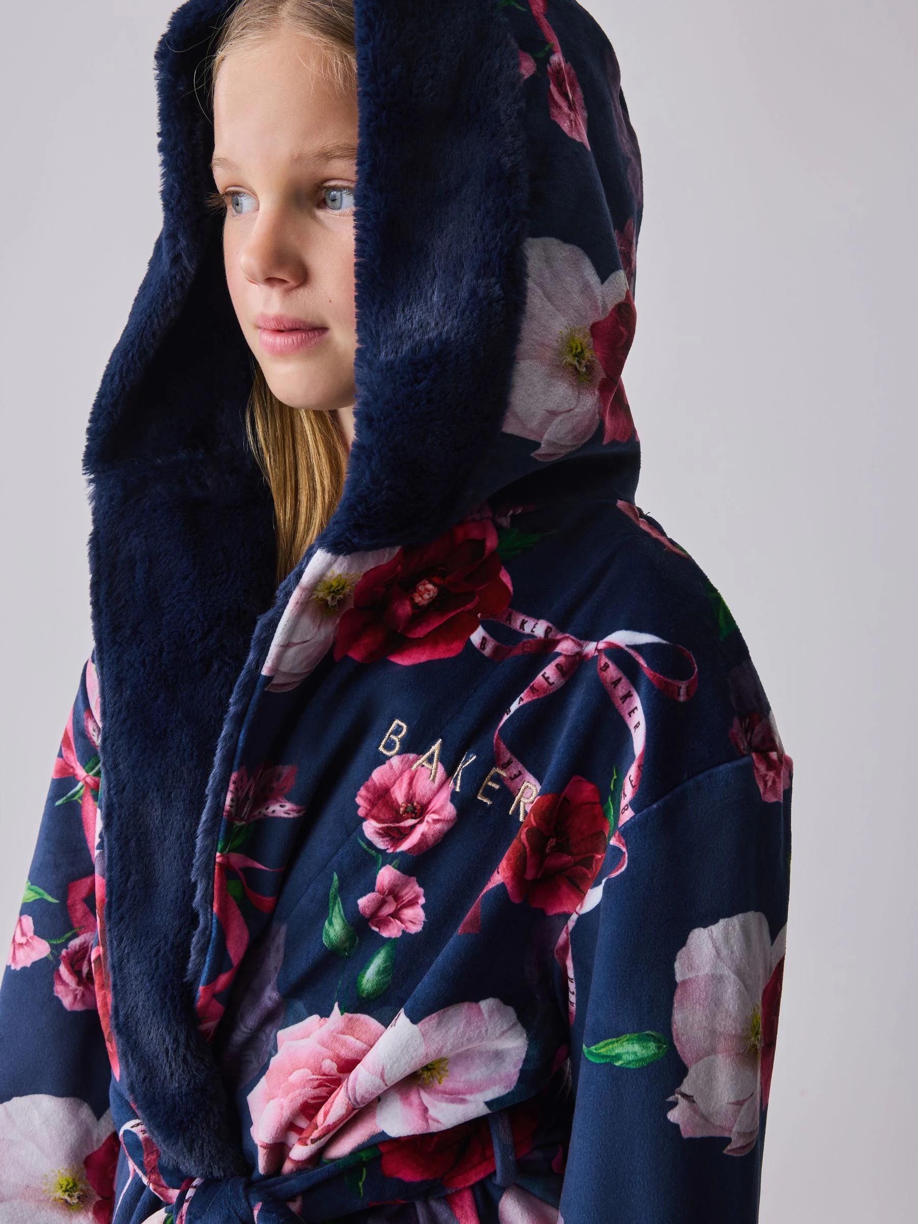 Marineblauw - Baker by Ted Baker All Over Floral Print Robe