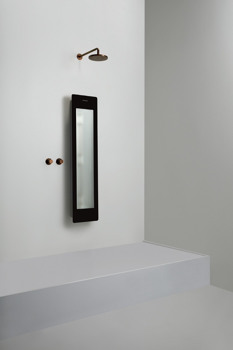 Sunshower Round One Medium Black infraroodlamp 33x140x10cm opbouw