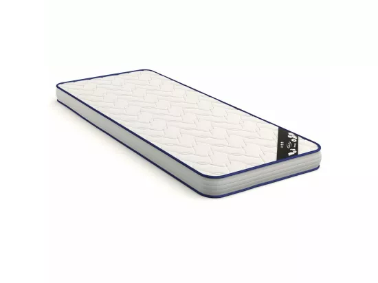Pack lit banquette Gigogne avec matelas 80x200 cm bois massif blanc et bois EZRA