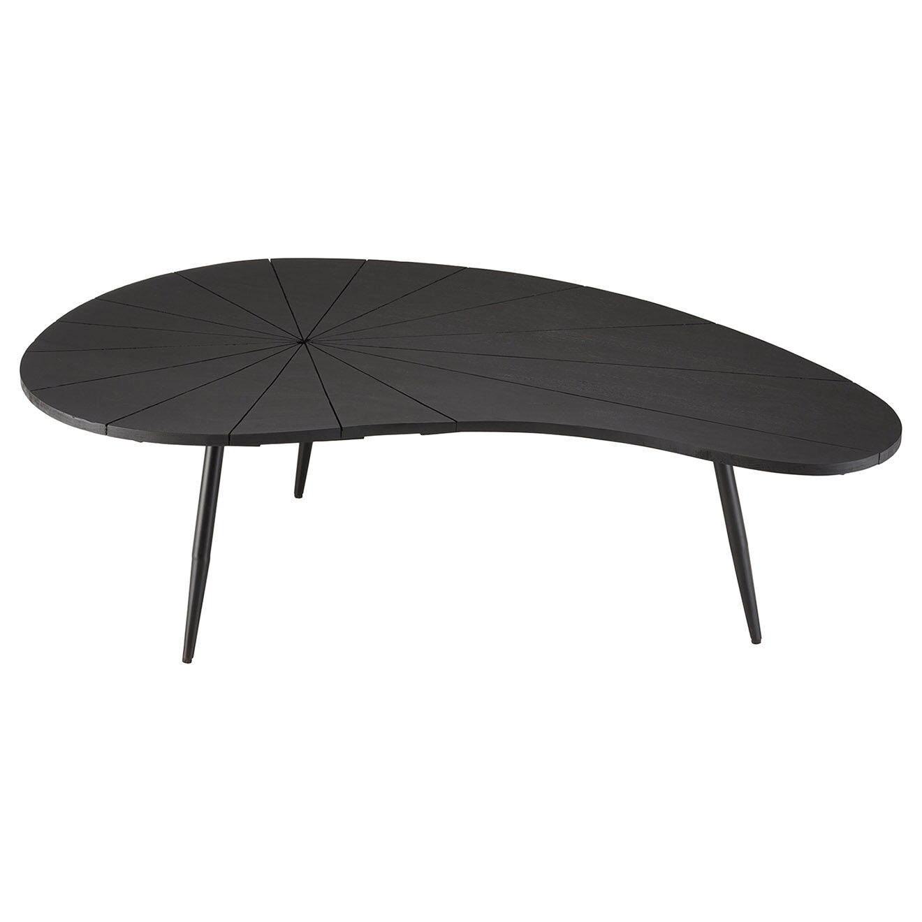 Macabane Table basse ovoïde plateau texturé James noire - 122x73x37 cm