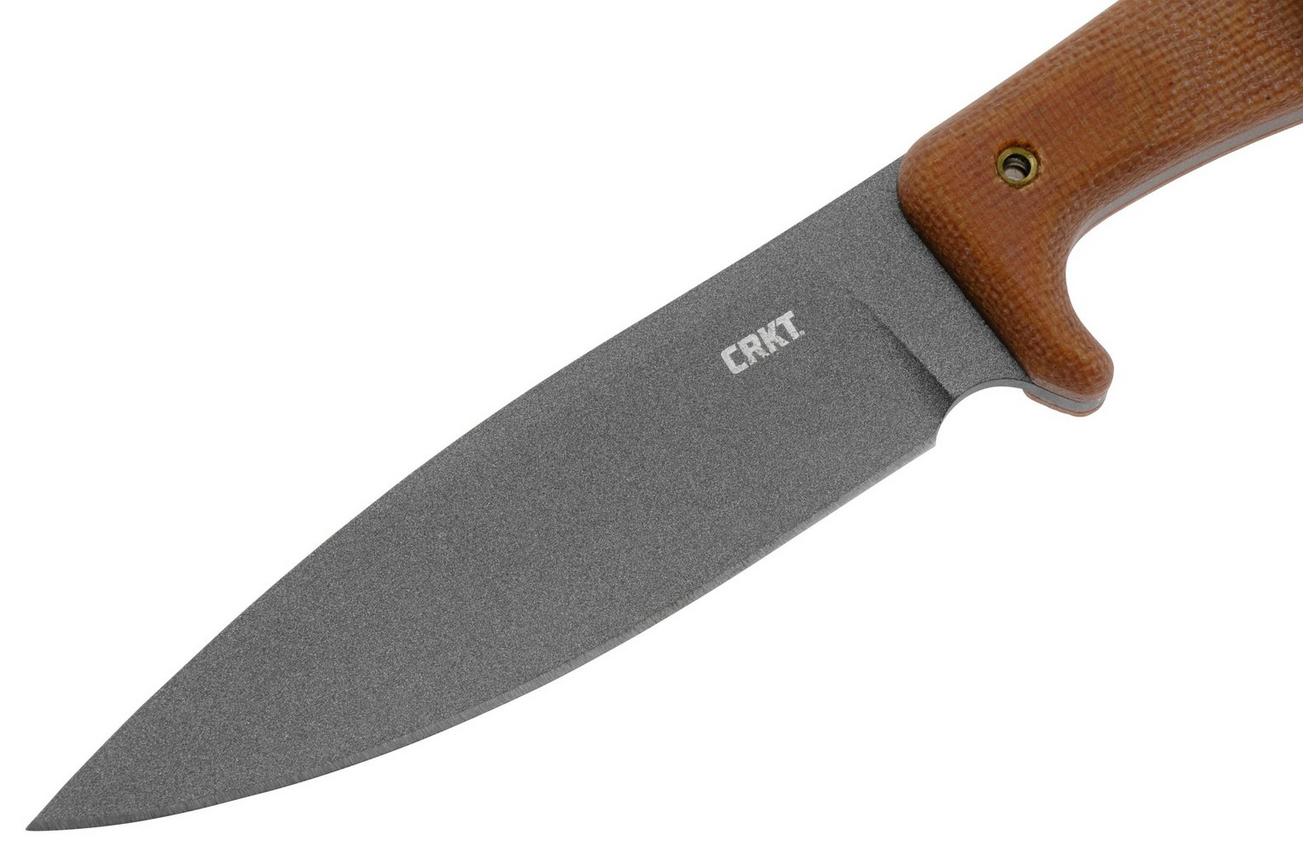 CRKT Soldotna 3029 Cerakote 1095, Brown Micarta, vaststaand mes, Russ Kommer design
