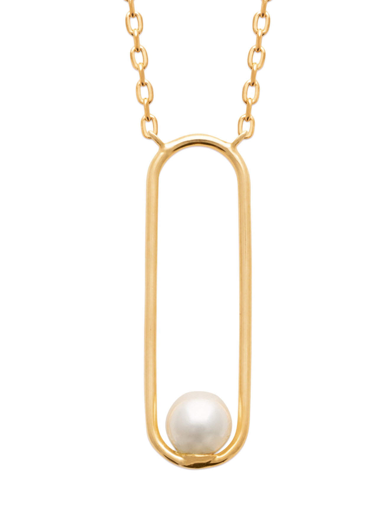 Collier plaqué or avec imitation perle