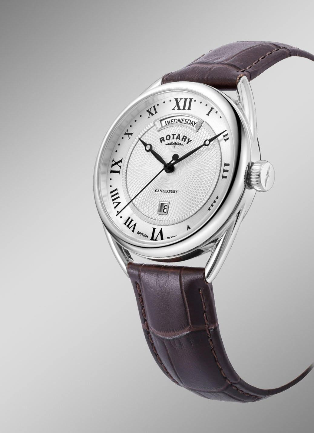 Rotary Quartz-Herrenuhr mit Lederband