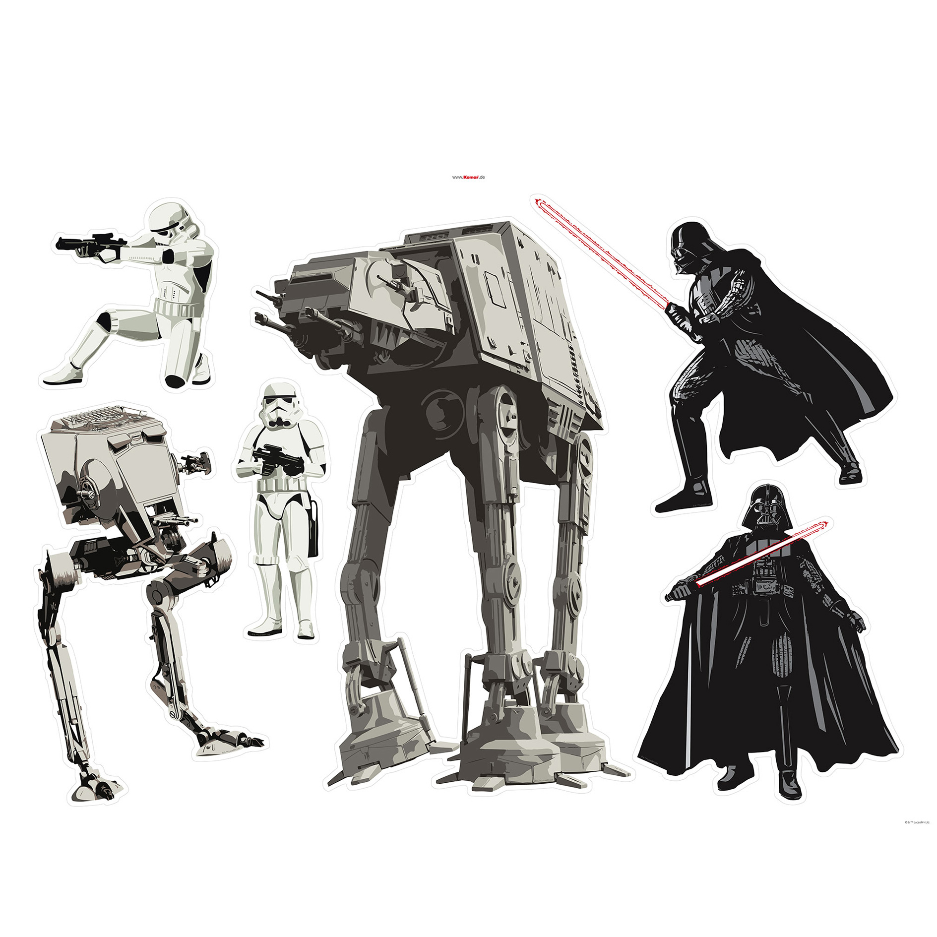 Wandtattoo STAR WARS DOOMED - grau-schwarz-weiß - 100x70 cm