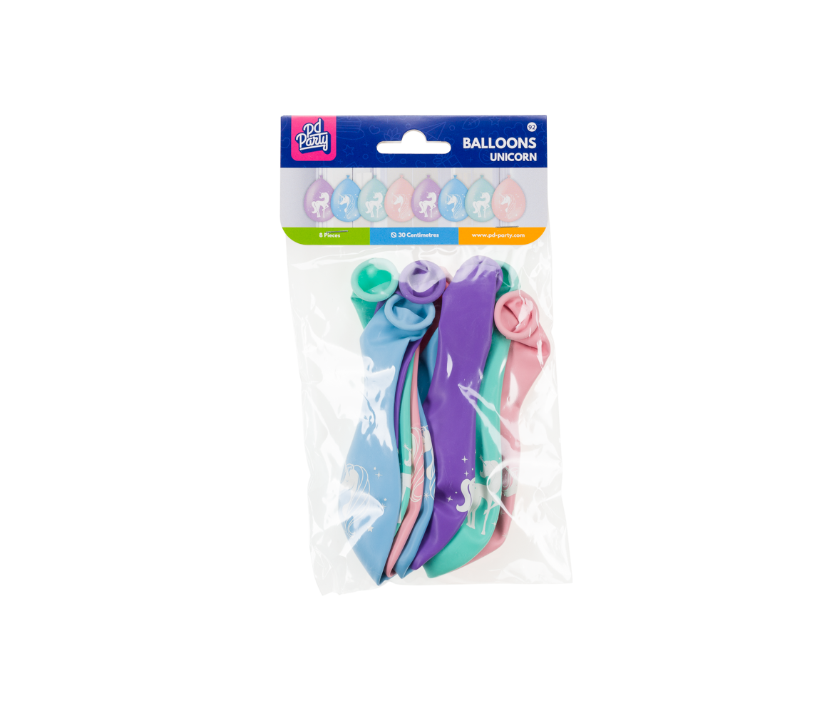 Unicorn Ballonnen Gekleurd 30cm 8st