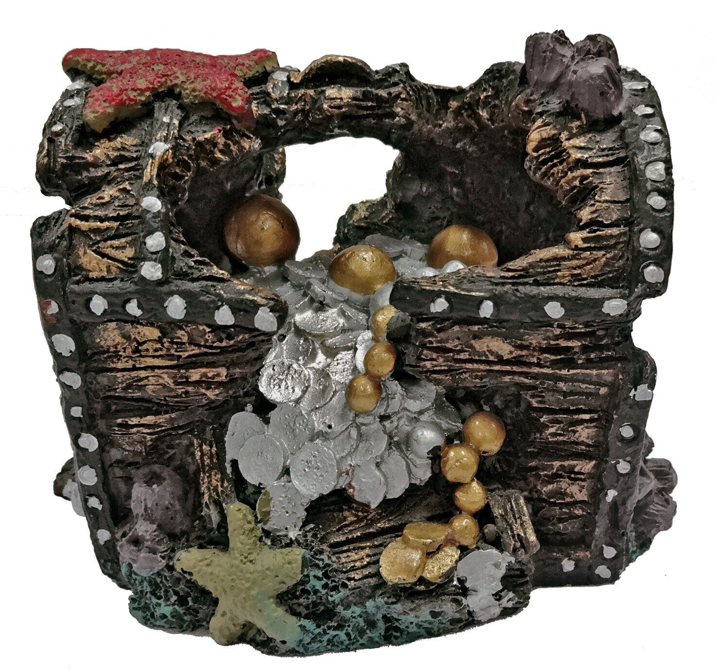SuperFish aquarium decoratie DecoLED schatkist bruin 9,4 x 7,5 x 9,9 cm
