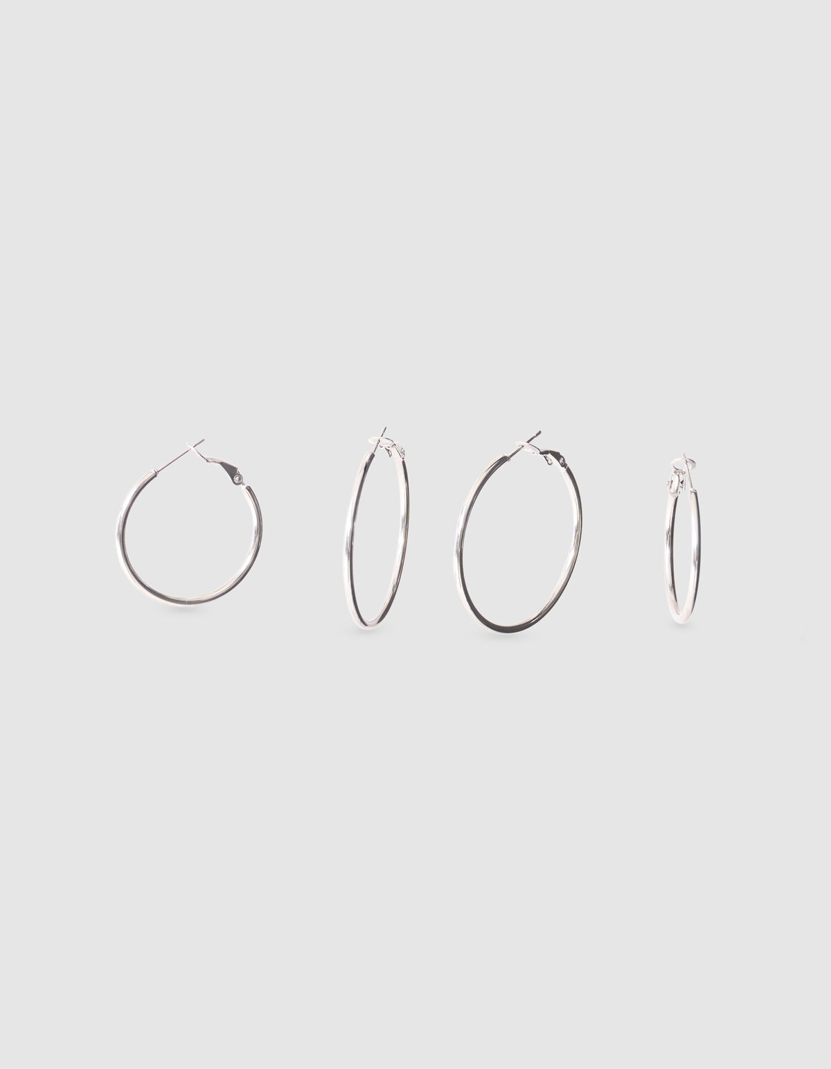 Basic Hoop Oorbellen Set Zilver