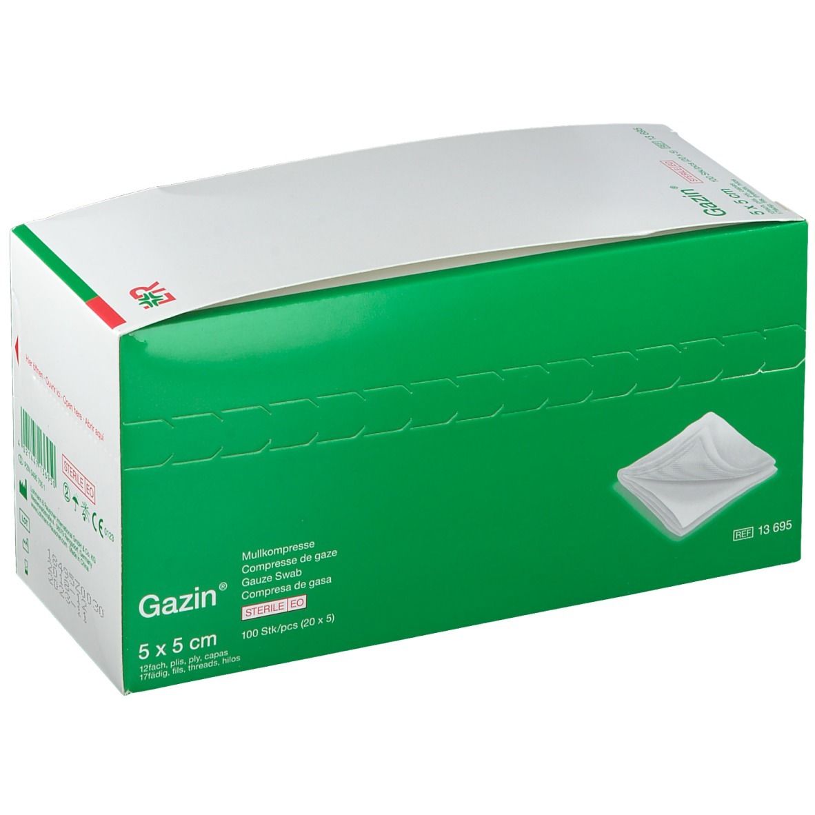 Gazin® Kompresse 5 cm x 5 cm steril 12 lagig
