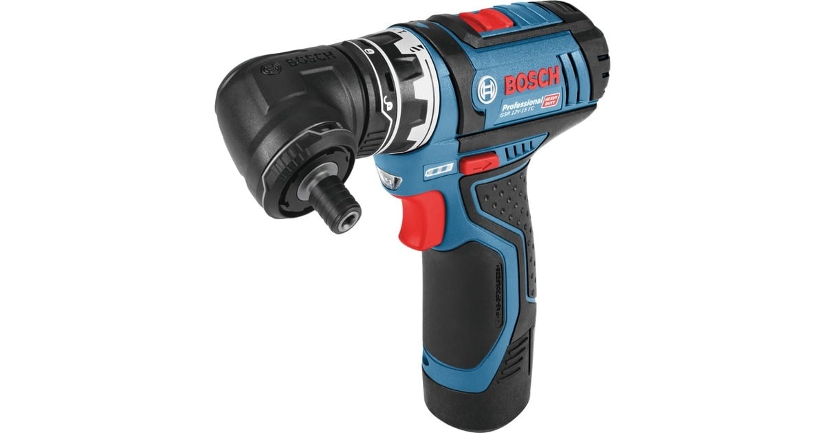 BoschAccuschroefboormachine GSR 12V-15 FC Professional  (Blauw/zwart, L-BOXX, opzetstukken, oplader en 2 accu's inbegrepen )