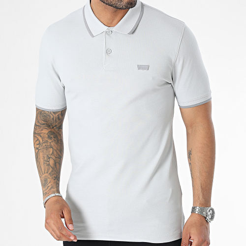 Polo Manches Courtes Slim A4842 Gris Clair