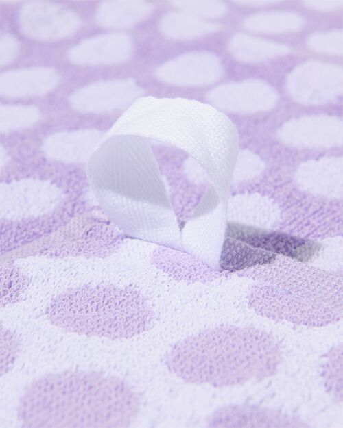 essuie-mains 50x50 coton lilas à pois