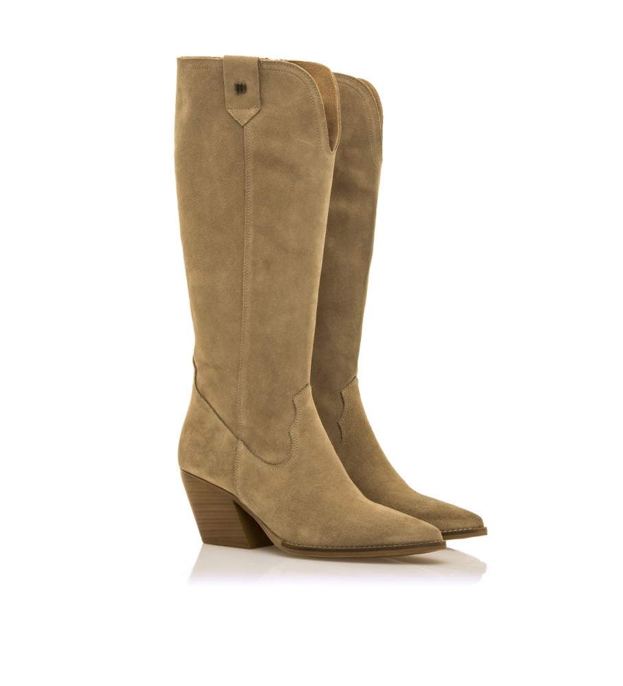 Botas Mustang Missouri em couro marrom - Salto de 5 cm -