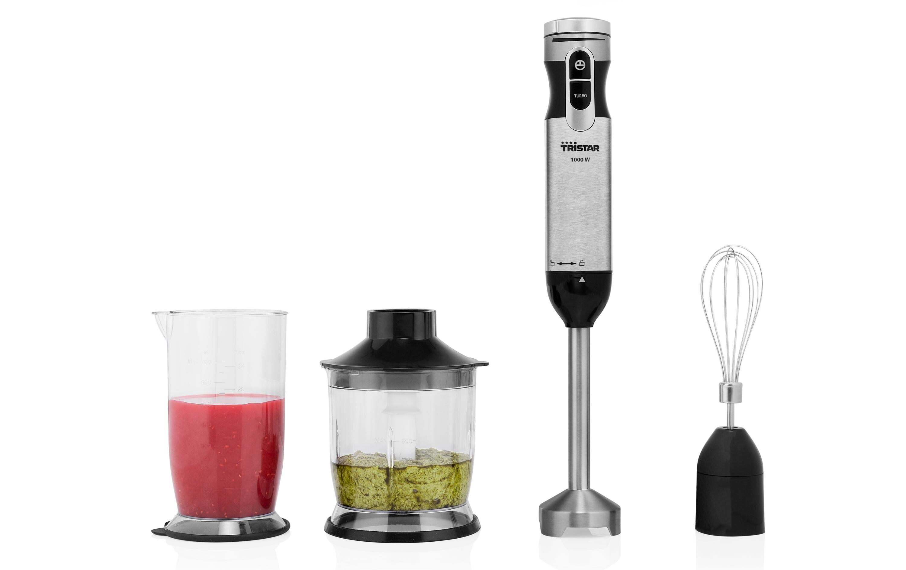 Stabmixer Set 1000 W, MetallHandliches Küchengerät Set mit Turbofunktion