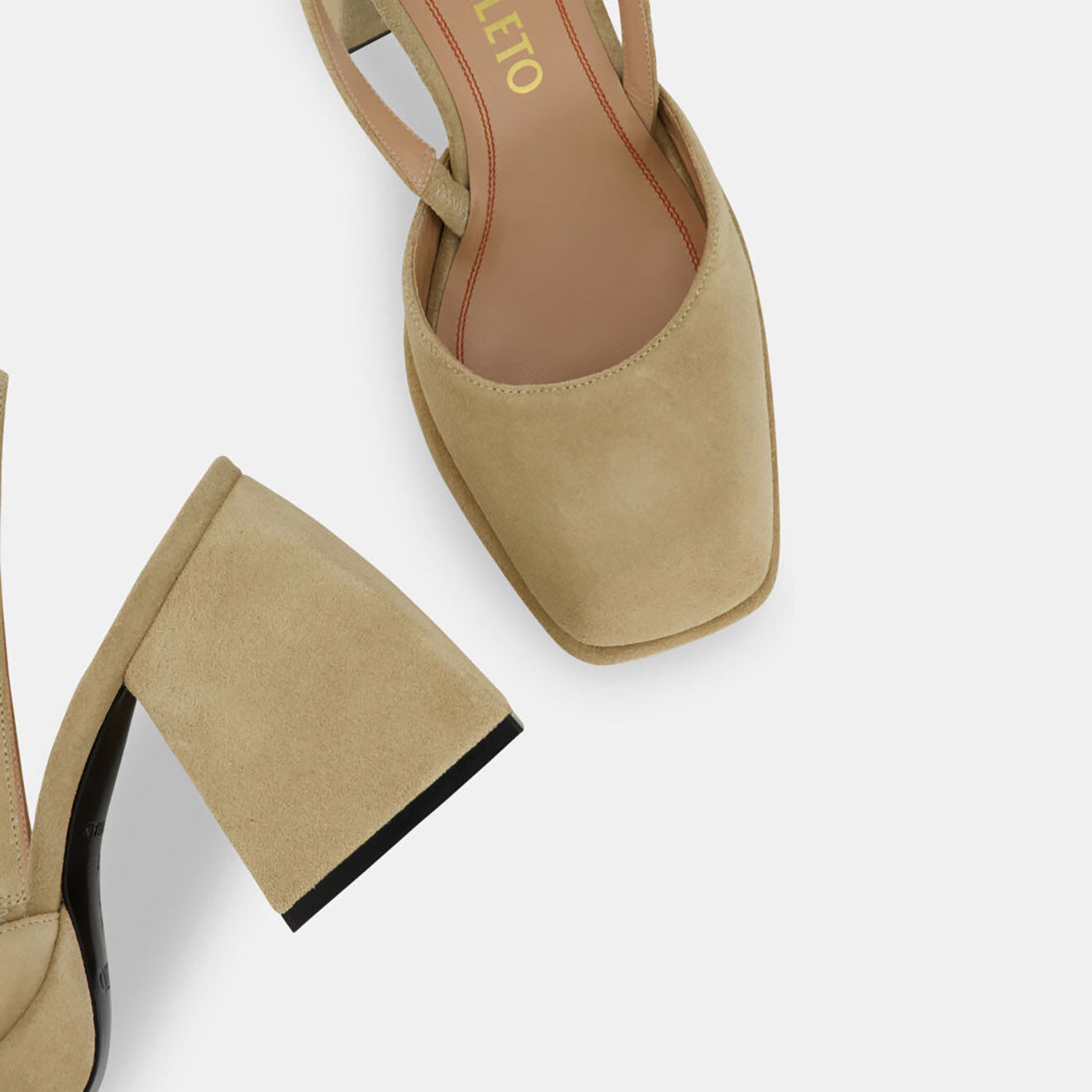 Nodaleto Escarpins en Velours de Cuir Lena beiges - Talon 10 cm