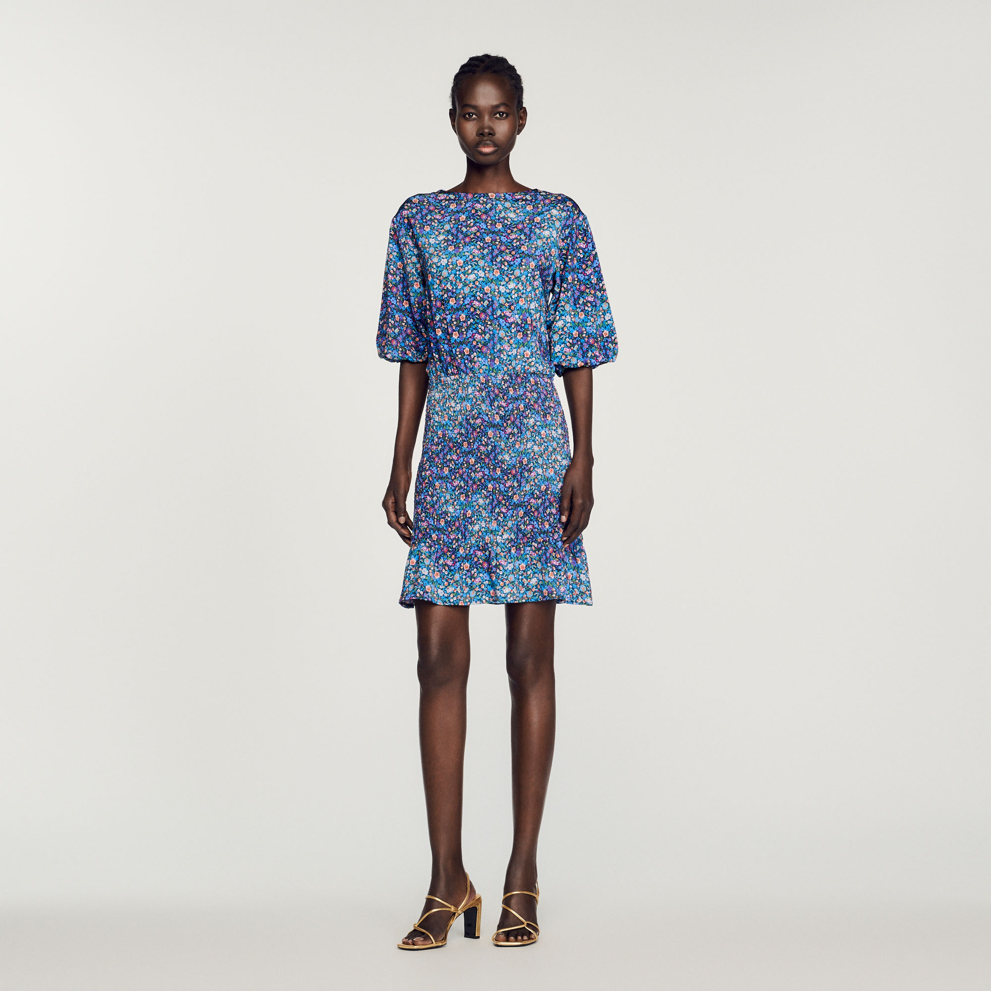 Robe courte imprime fleuri
